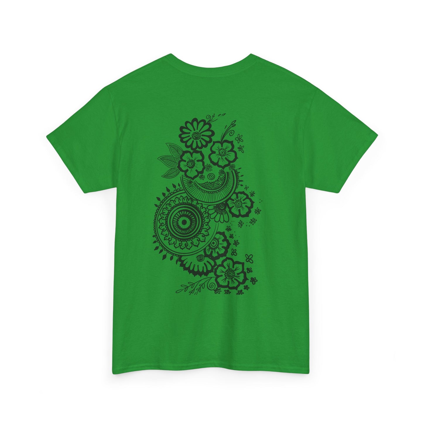 T-Shirt — Kwalatee Floral Mandala Graphic Tee (Front Logo, Back Floral Design)
