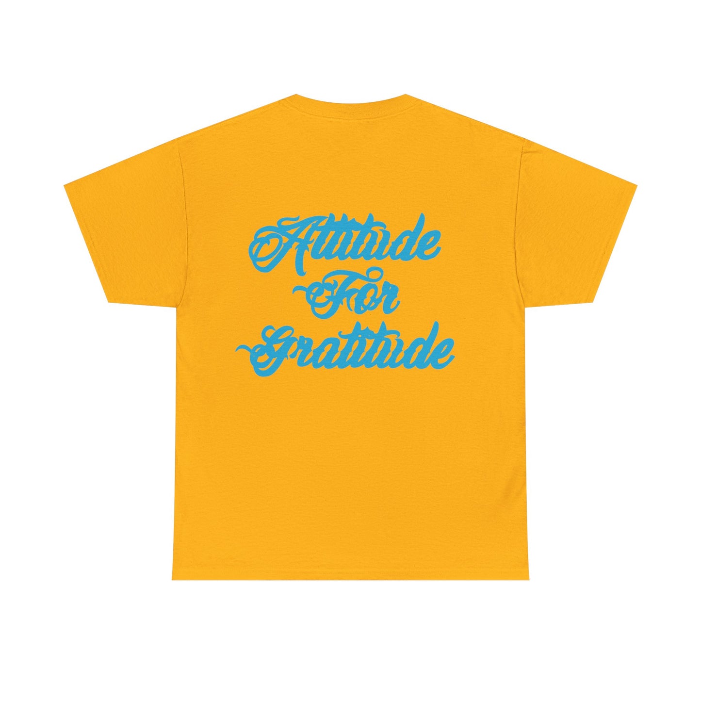 Attitude for Gratitude Tee — Inspirational Script Backprint Cotton T‑Shirt