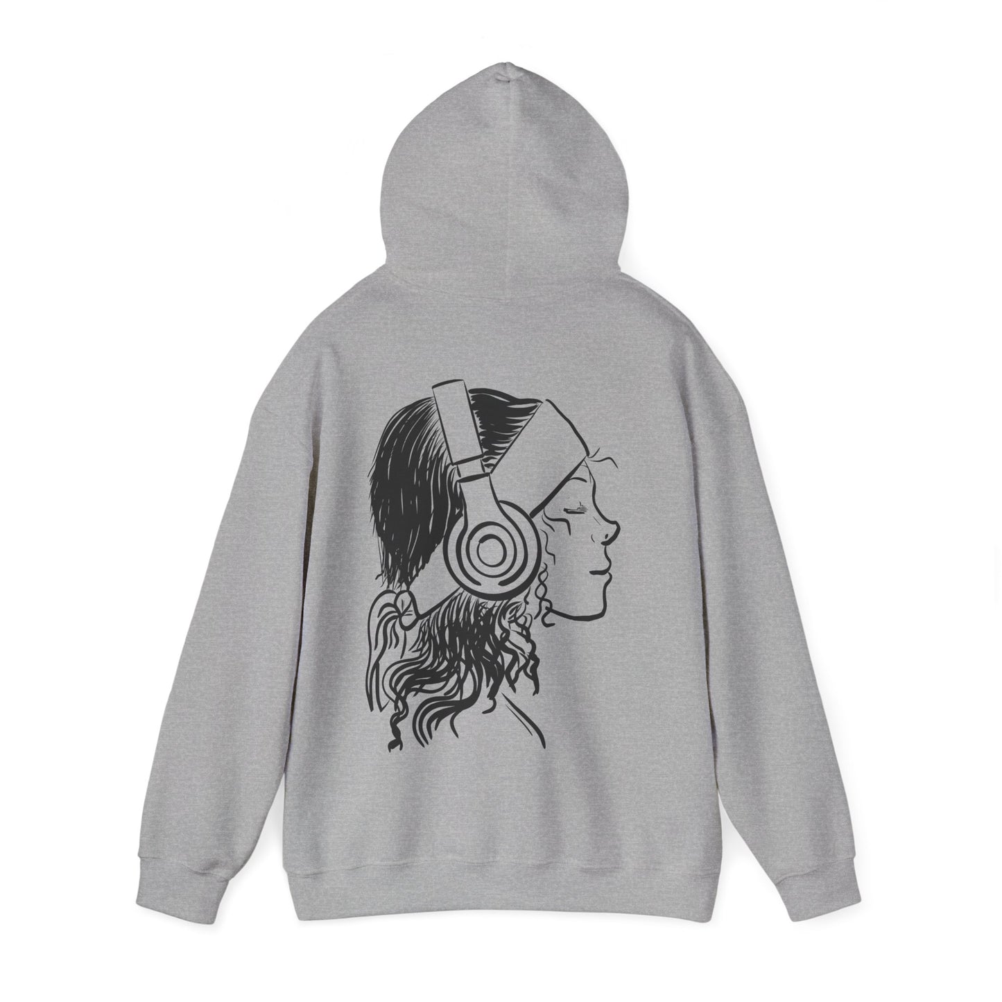 Music Lover Hoodie — 'Kwalatee' Logo & Headphones Girl Graphic