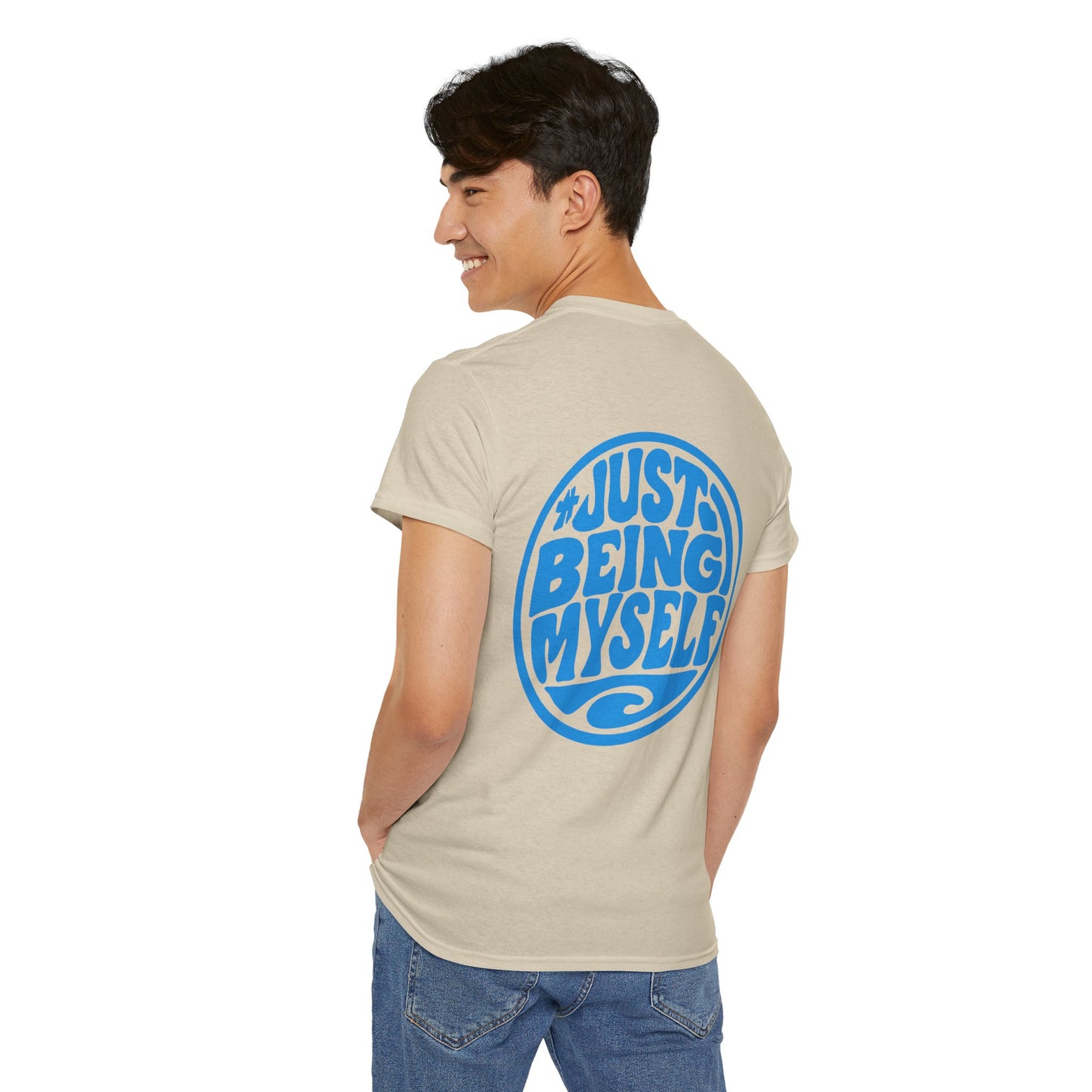 Just Being Myself Graphic Tee — Positive Retro Surf T-Shirt