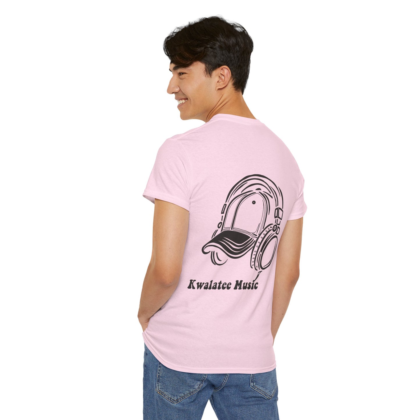 Music Logo T‑Shirt — "Kwalatee Music" Graphic Tee (Cap & Headphones)