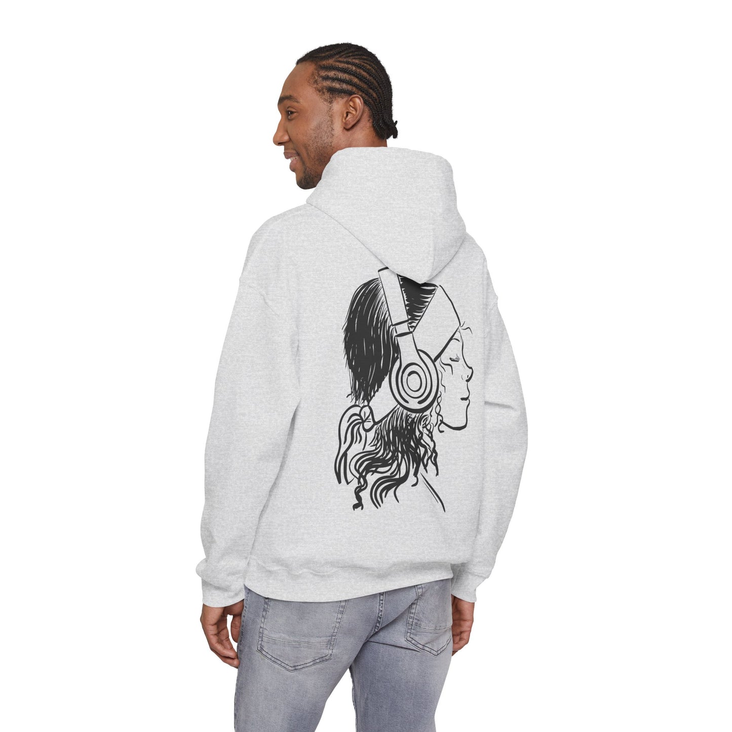 Music Lover Hoodie — 'Kwalatee' Logo & Headphones Girl Graphic