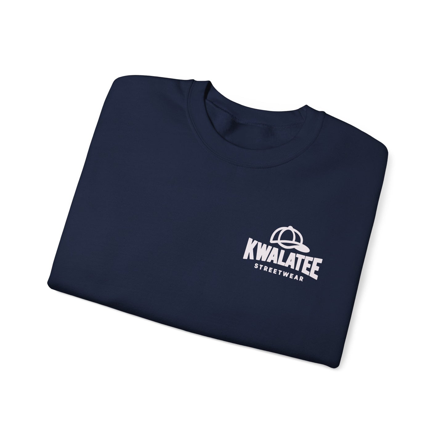 Kwalatee Streetwear Crewneck Sweatshirt — Minimal Logo Black Pullover