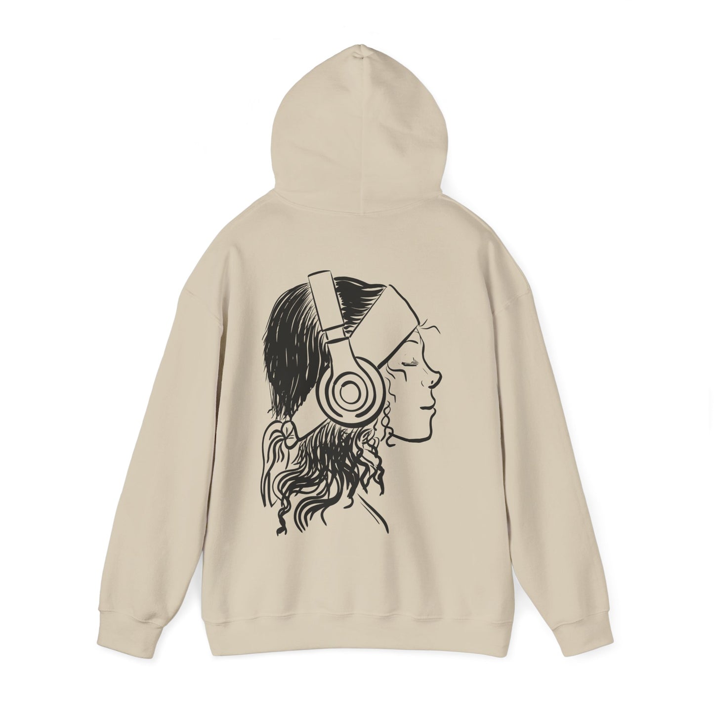 Music Lover Hoodie — 'Kwalatee' Logo & Headphones Girl Graphic