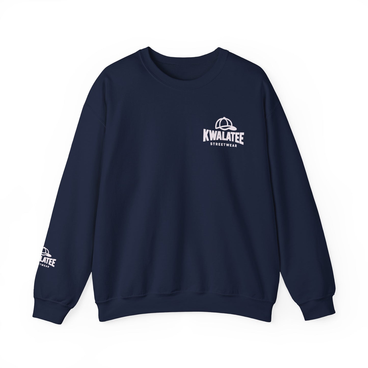 Kwalatee Streetwear Crewneck Sweatshirt — Minimal Logo Black Pullover