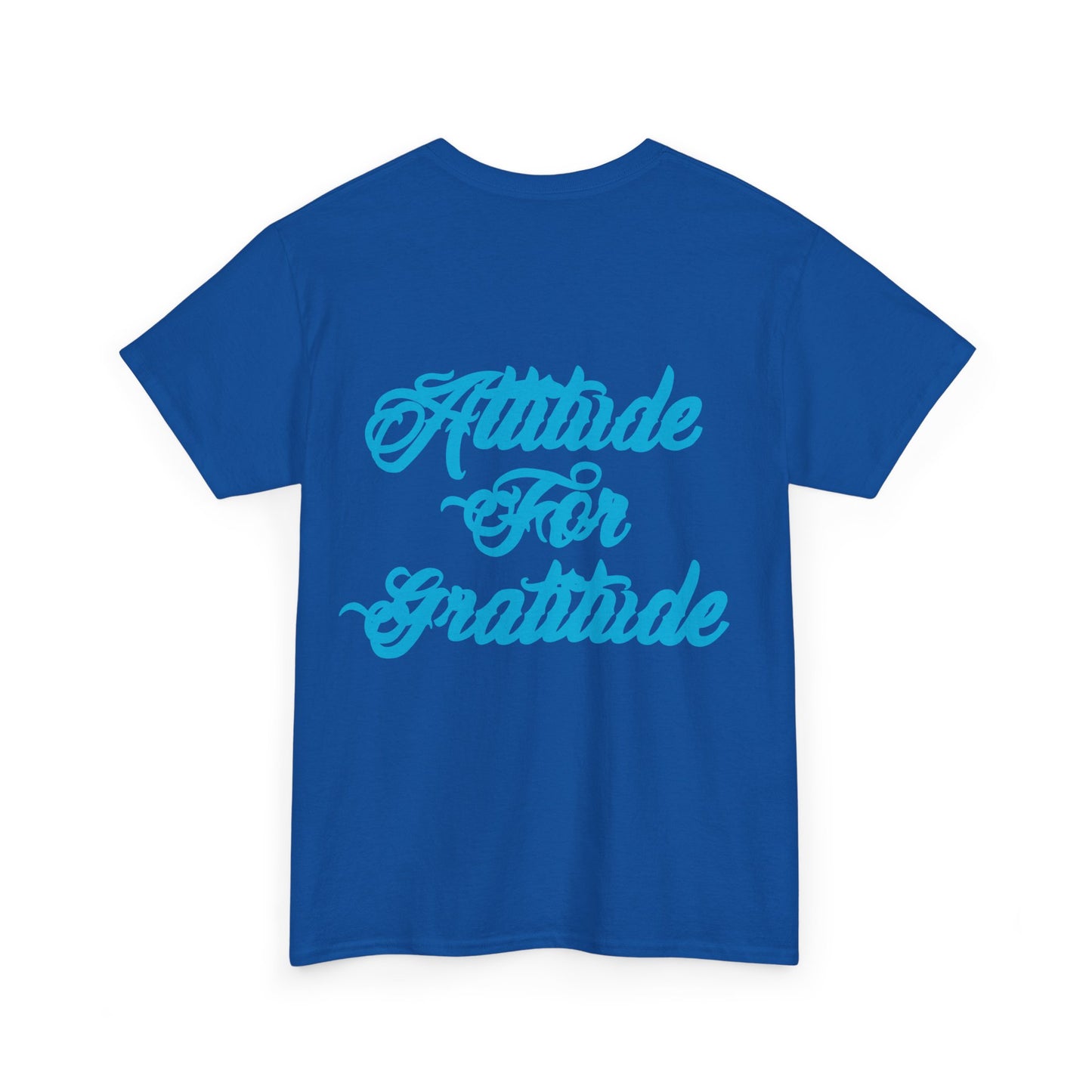 Attitude for Gratitude Tee — Inspirational Script Backprint Cotton T‑Shirt