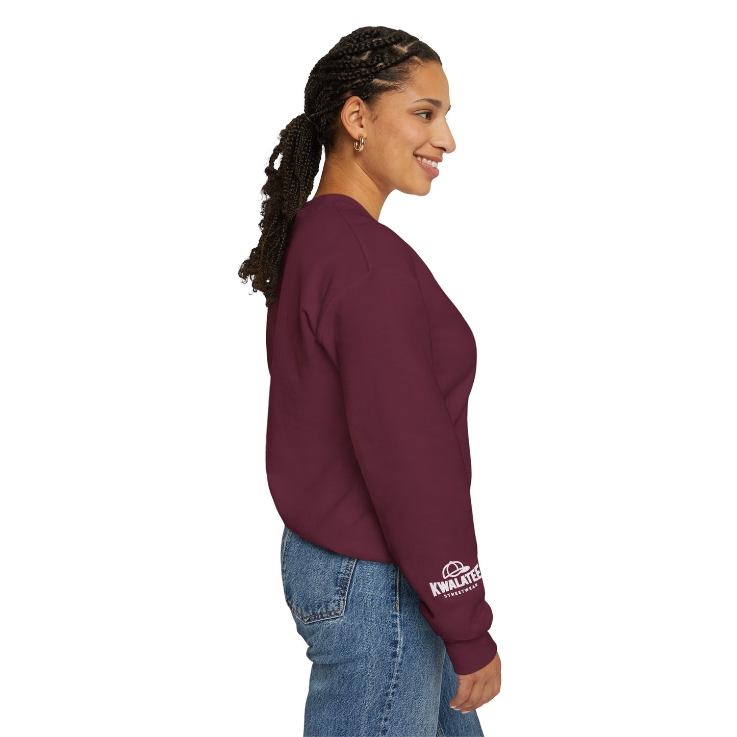 Kwalatee Streetwear Crewneck Sweatshirt — Minimal Logo Black Pullover