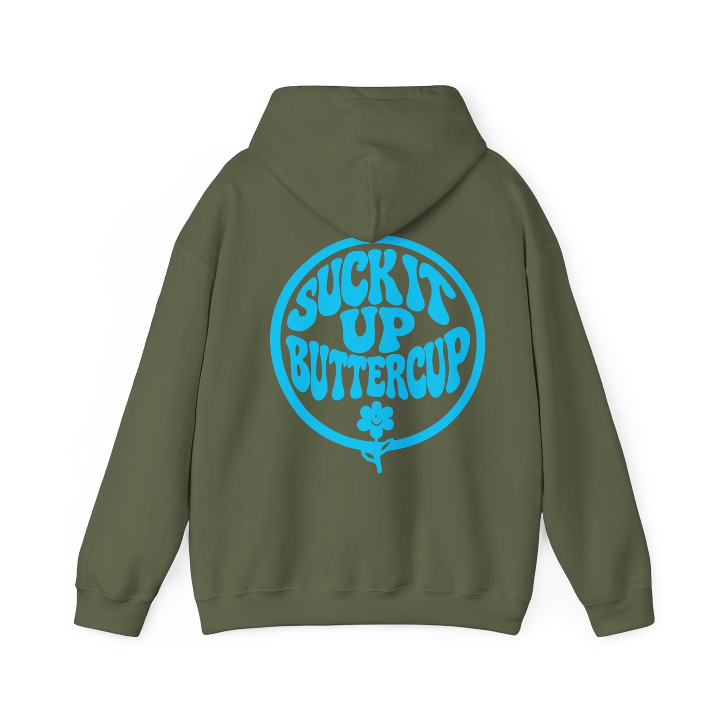 Hoodie - "Suck It Up Buttercup" Retro Floral Graphic Hooded Sweatshirt