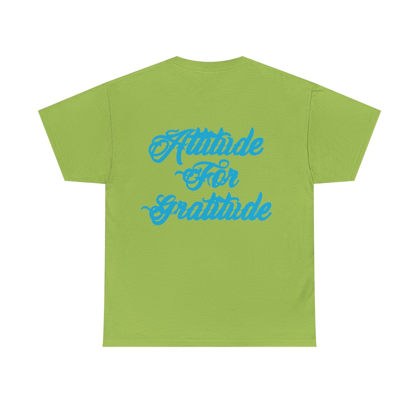 Attitude for Gratitude Tee — Inspirational Script Backprint Cotton T‑Shirt