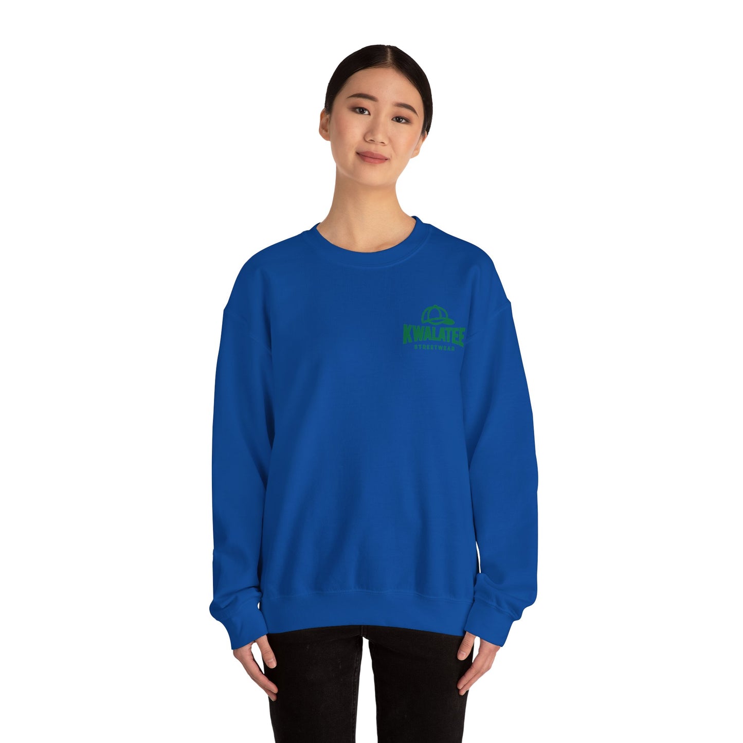 Crewneck — Green Mandala Eye Graphic with “KWALATEE” Logo