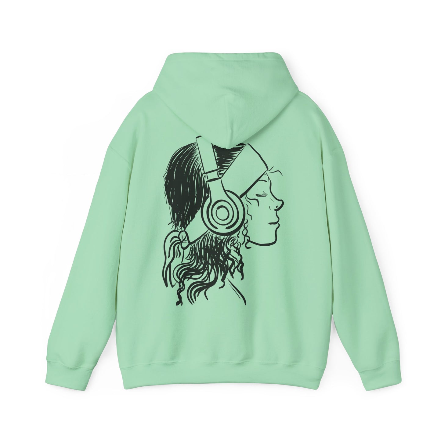 Music Lover Hoodie — 'Kwalatee' Logo & Headphones Girl Graphic