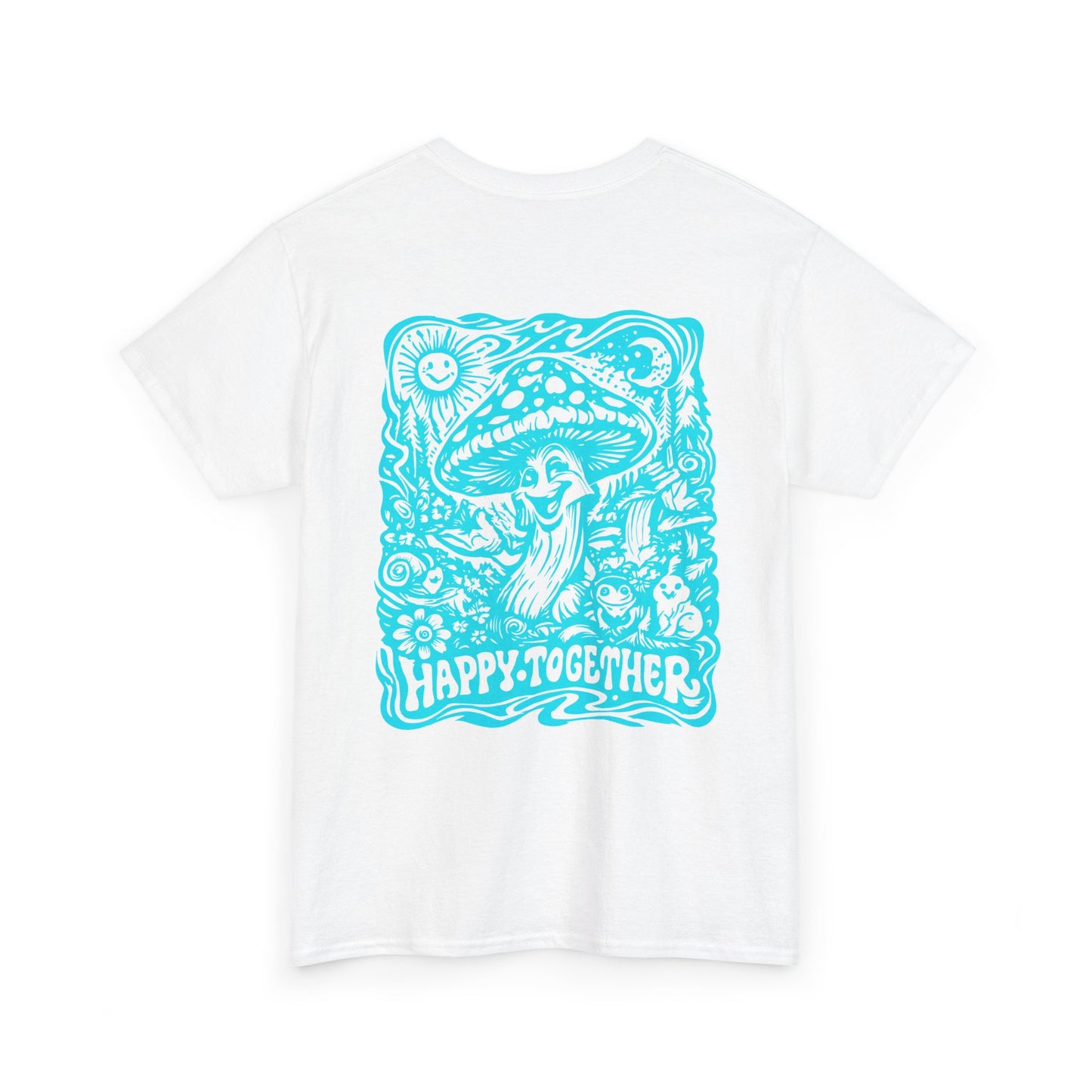 Happy Together Mushroom Graphic Tee — Retro Psychedelic Nature T‑Shirt