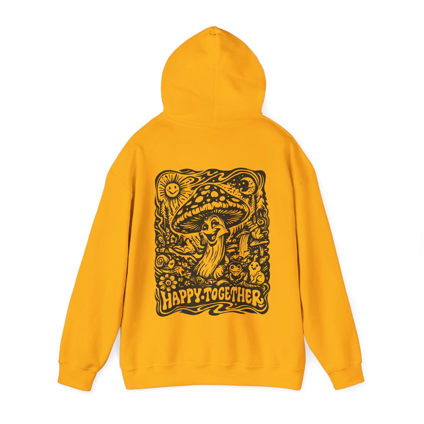 Mushroom 'Happy Together' Hoodie — Psychedelic Forest Graphic Pullover