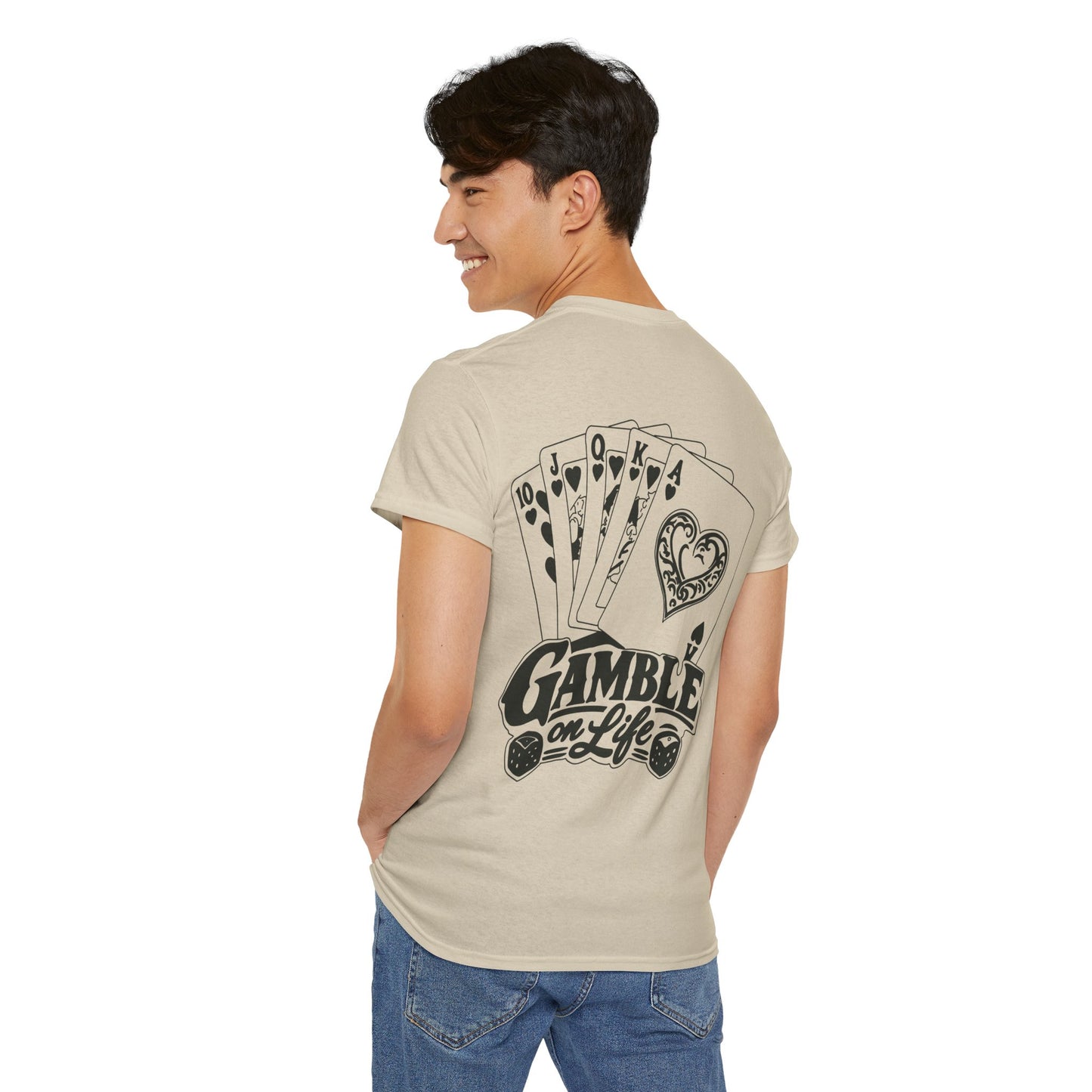 T-Shirt — "Gamble on Life" Poker Cards Graphic Tee