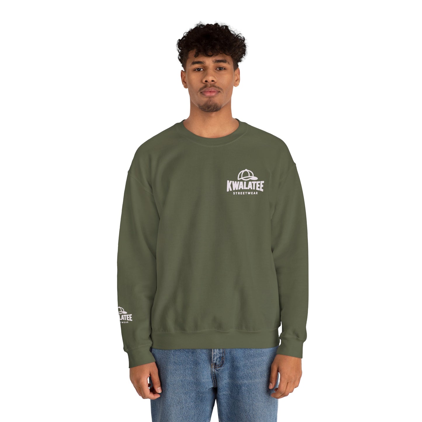 Kwalatee Streetwear Crewneck Sweatshirt — Minimal Logo Black Pullover