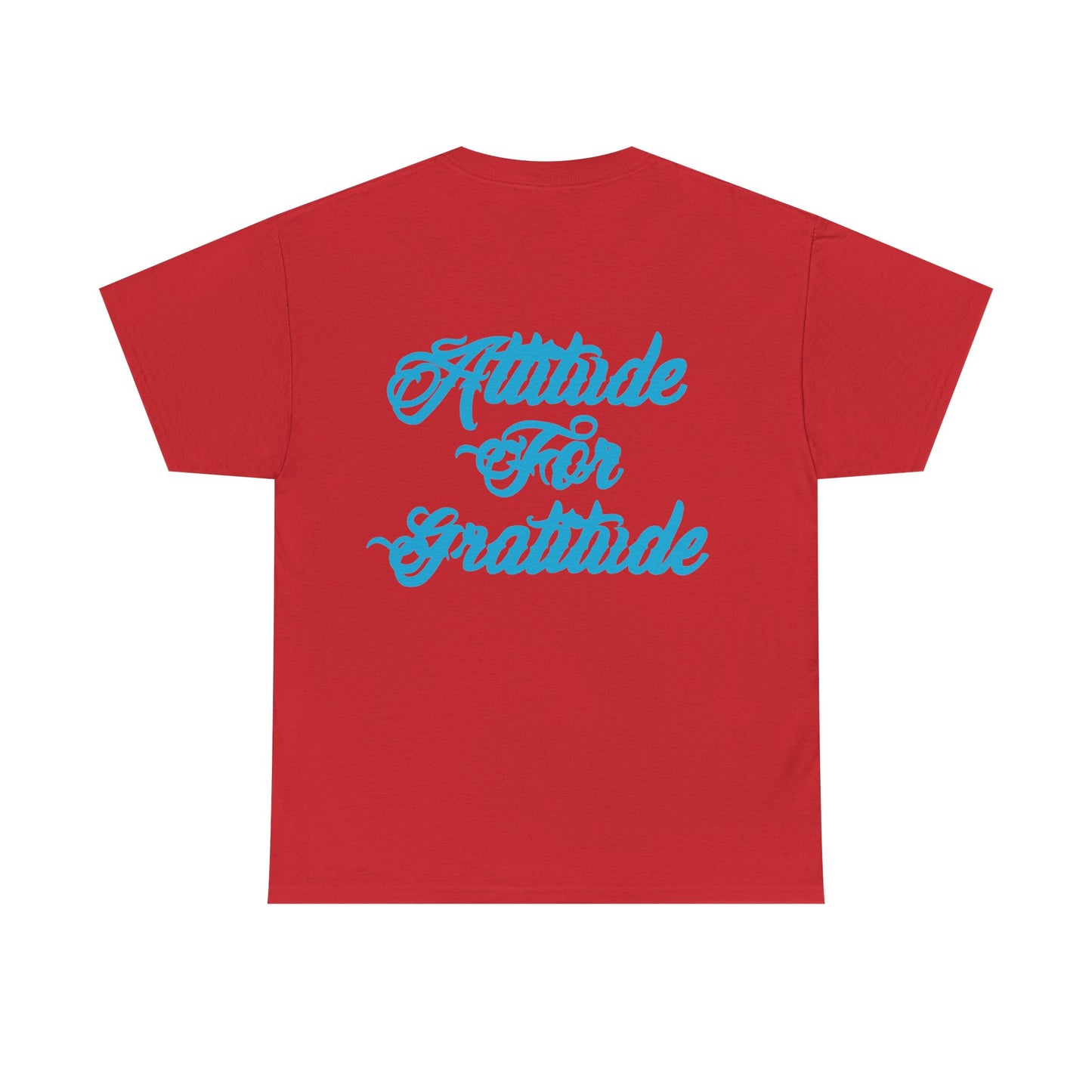 Attitude for Gratitude Tee — Inspirational Script Backprint Cotton T‑Shirt