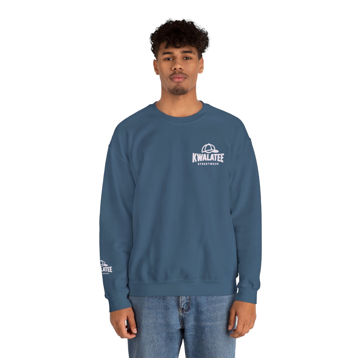 Kwalatee Streetwear Crewneck Sweatshirt — Minimal Logo Black Pullover