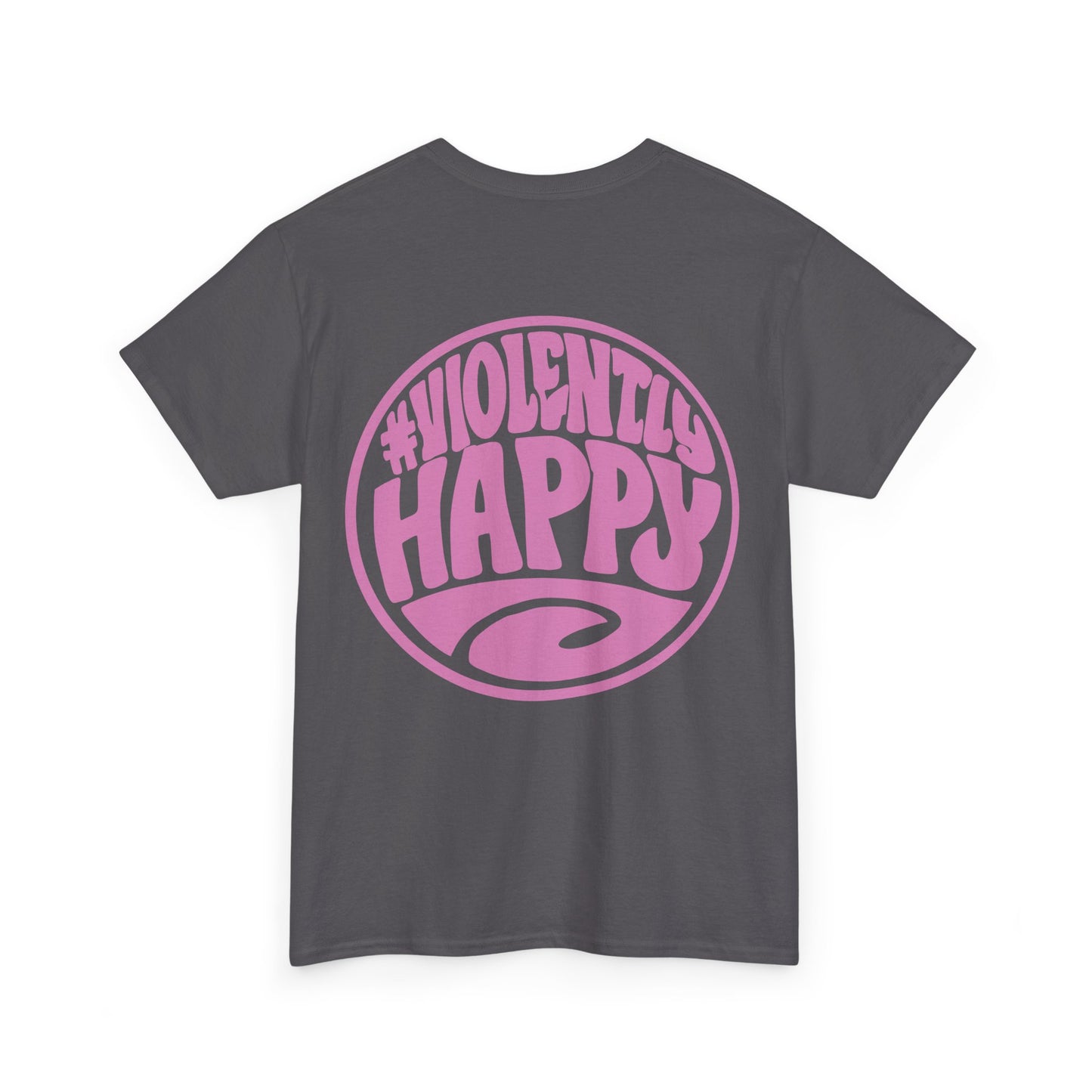 Violently Happy Graphic Tee — Retro Pink Logo T‑Shirt