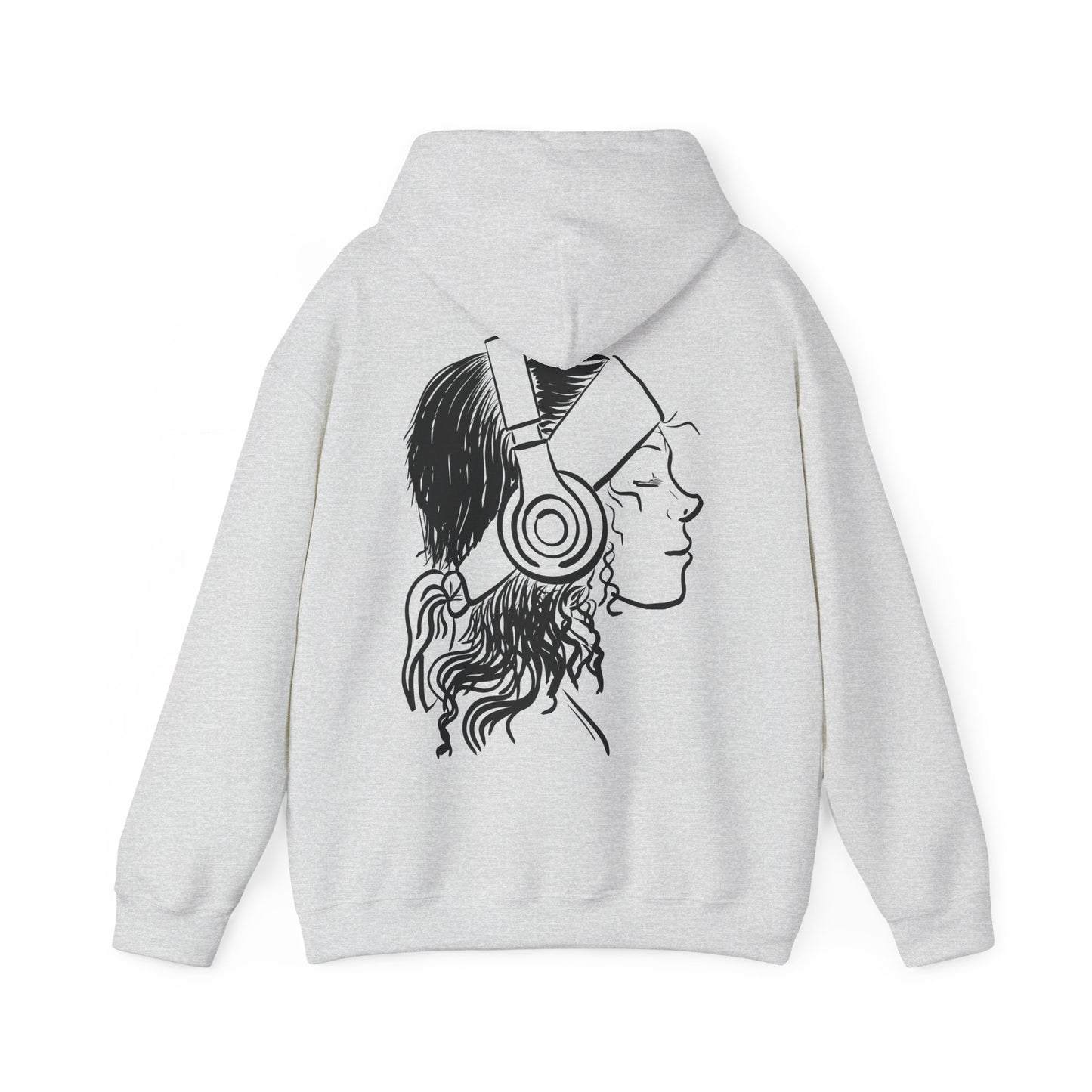 Music Lover Hoodie — 'Kwalatee' Logo & Headphones Girl Graphic
