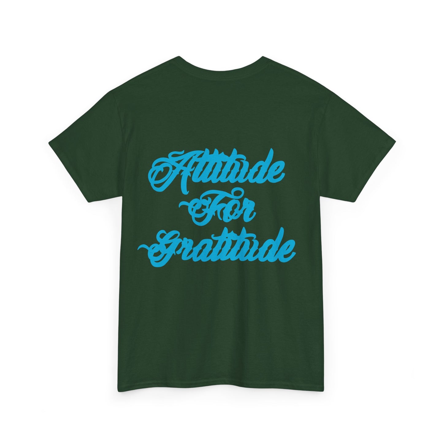 Attitude for Gratitude Tee — Inspirational Script Backprint Cotton T‑Shirt