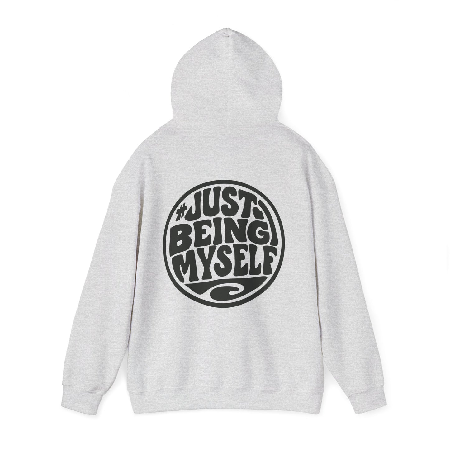 Just Being Myself Hoodie — Retro Script Graphic Pullover