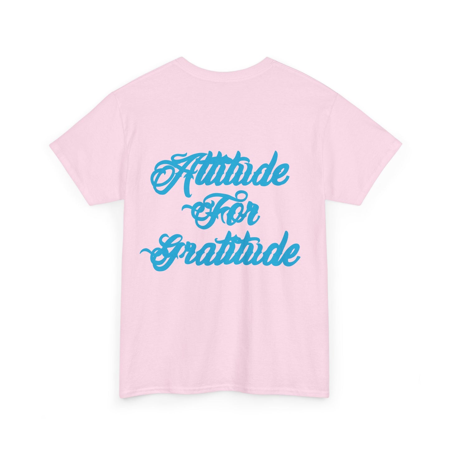 Attitude for Gratitude Tee — Inspirational Script Backprint Cotton T‑Shirt