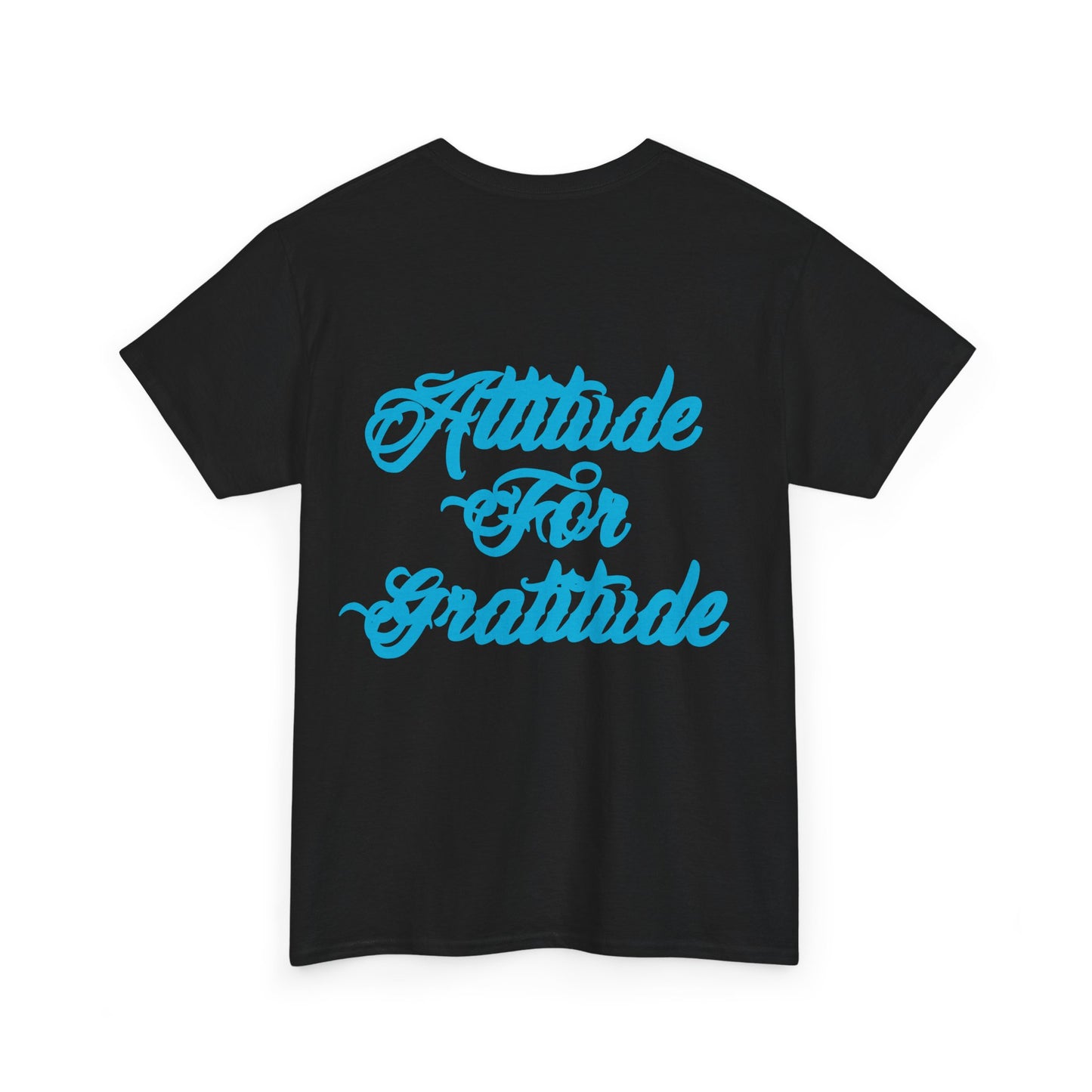 Attitude for Gratitude Tee — Inspirational Script Backprint Cotton T‑Shirt