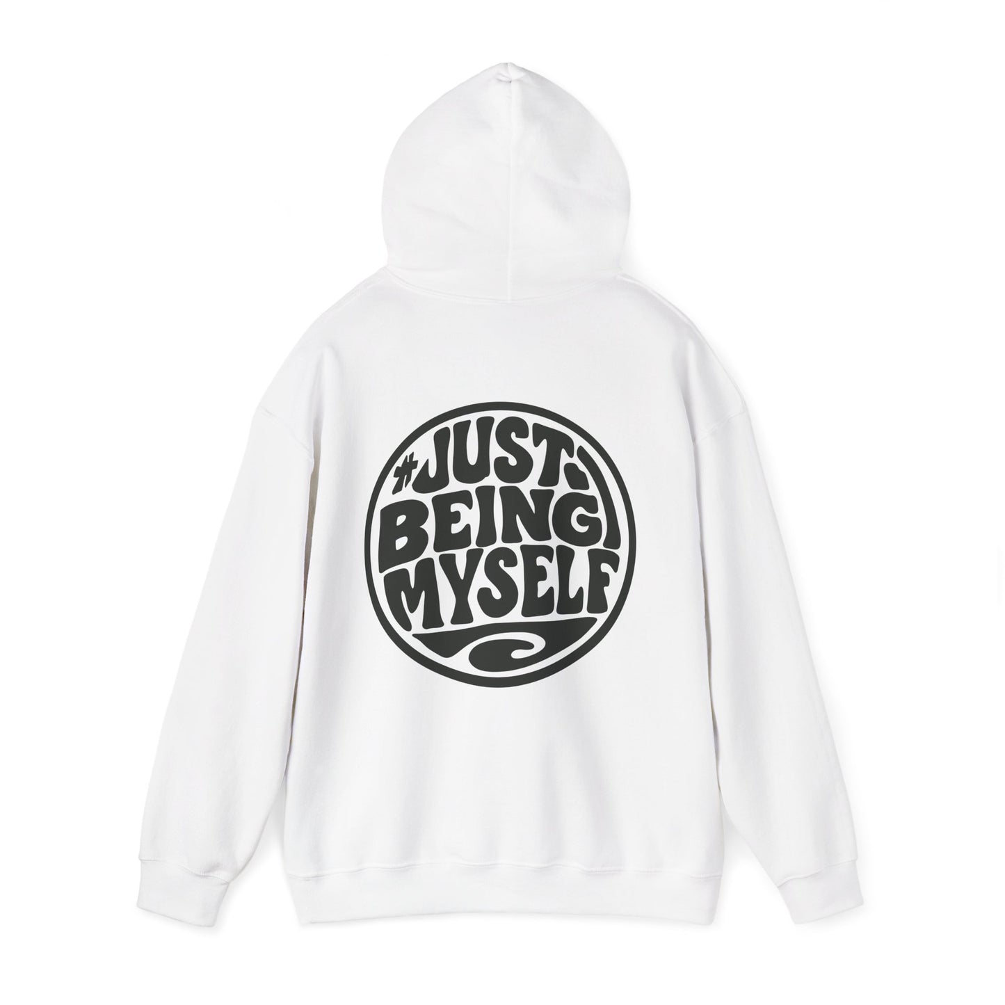 Just Being Myself Hoodie — Retro Script Graphic Pullover
