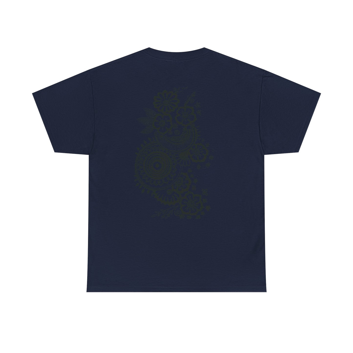 T-Shirt — Kwalatee Floral Mandala Graphic Tee (Front Logo, Back Floral Design)