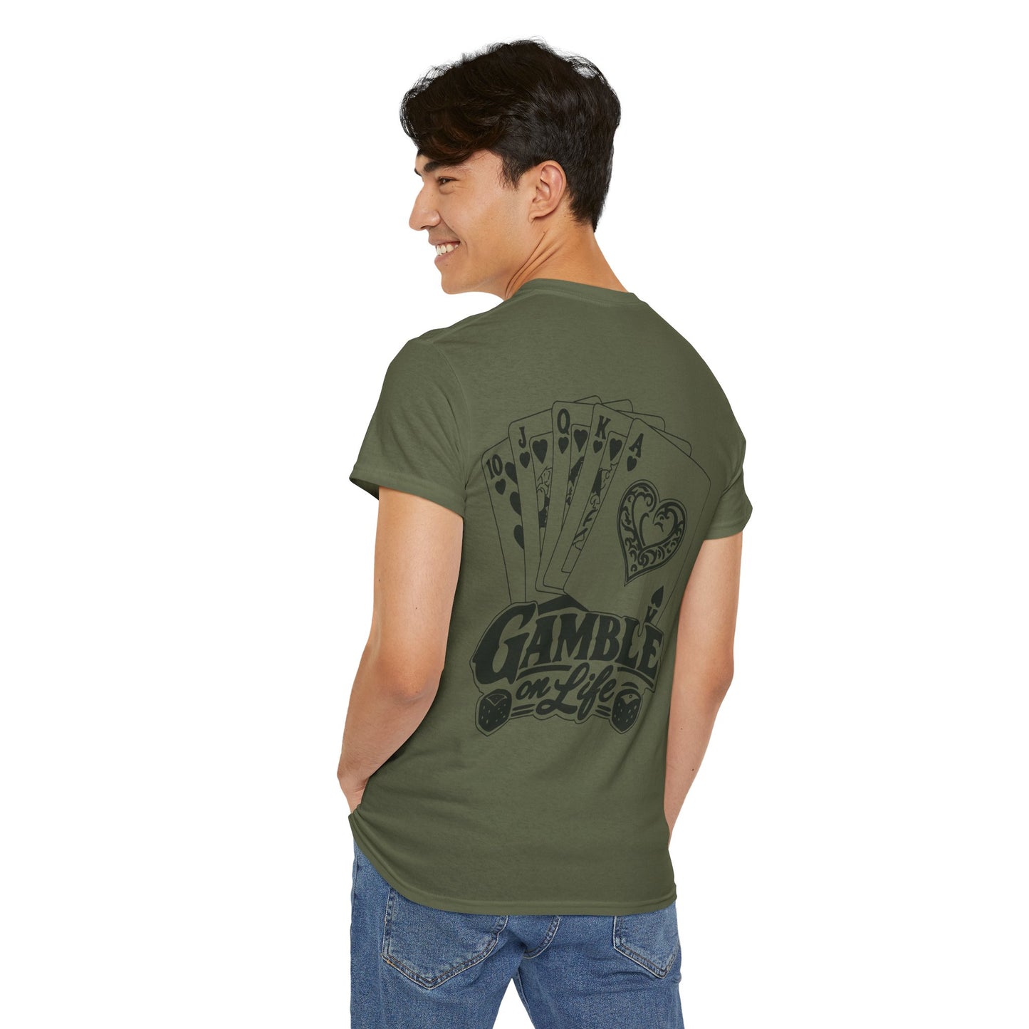 T-Shirt — "Gamble on Life" Poker Cards Graphic Tee