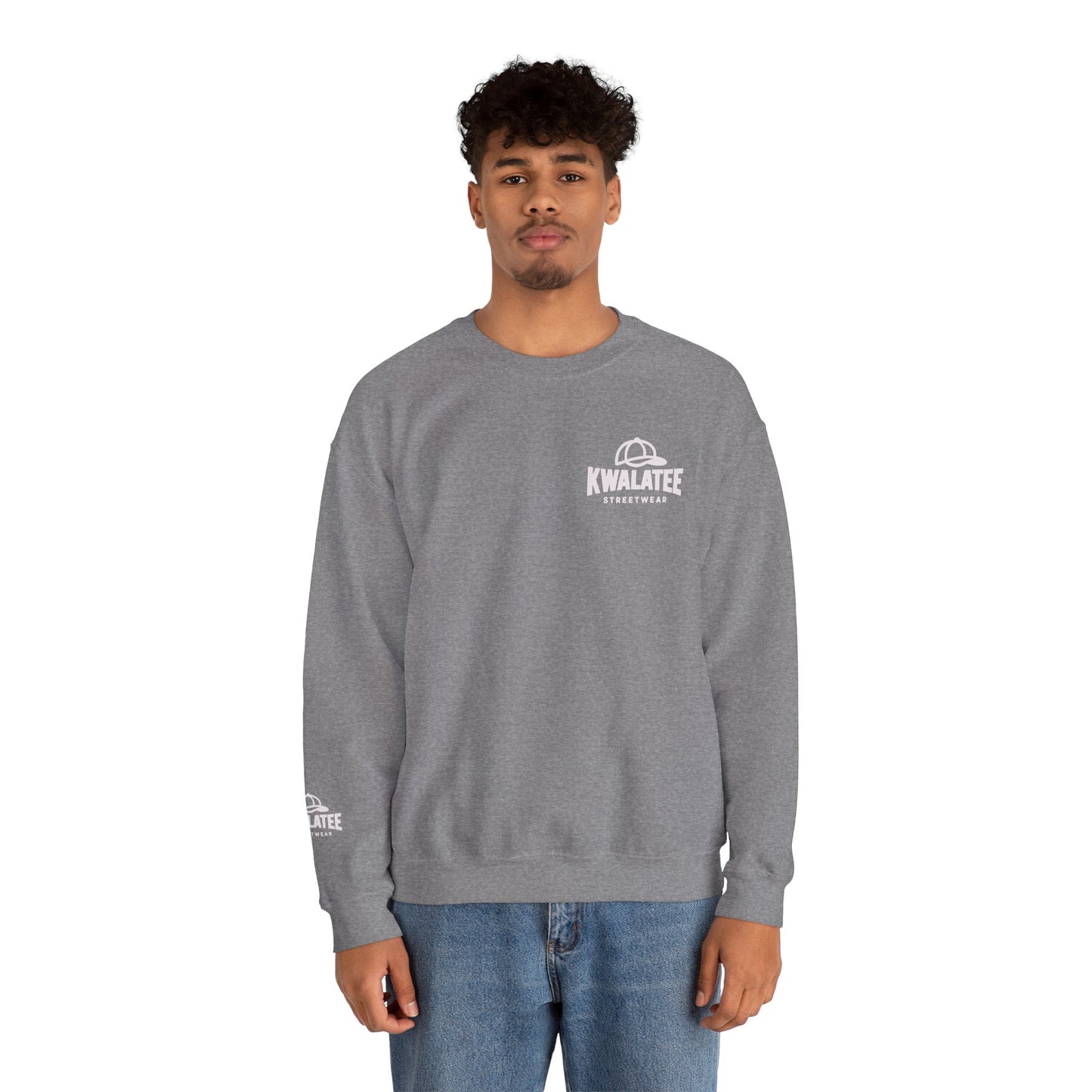 Kwalatee Streetwear Crewneck Sweatshirt — Minimal Logo Black Pullover