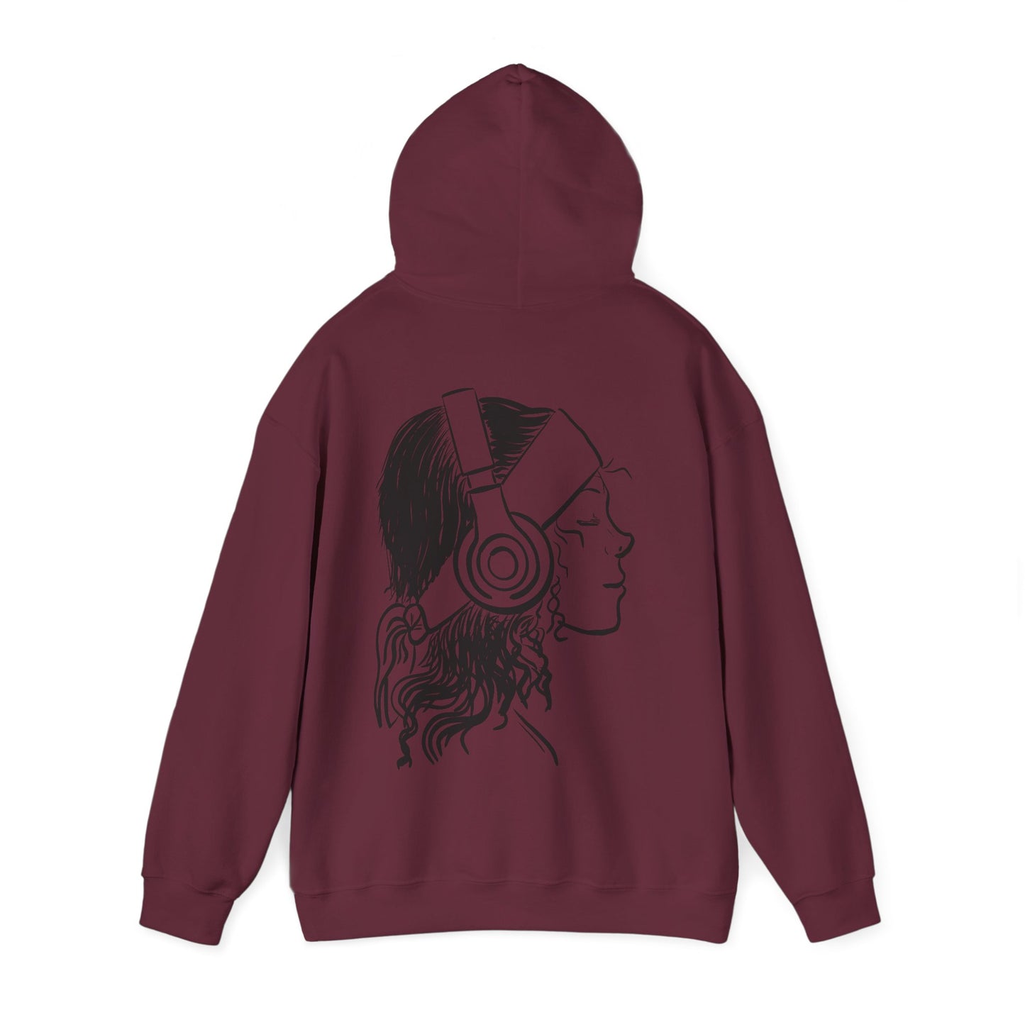 Music Lover Hoodie — 'Kwalatee' Logo & Headphones Girl Graphic