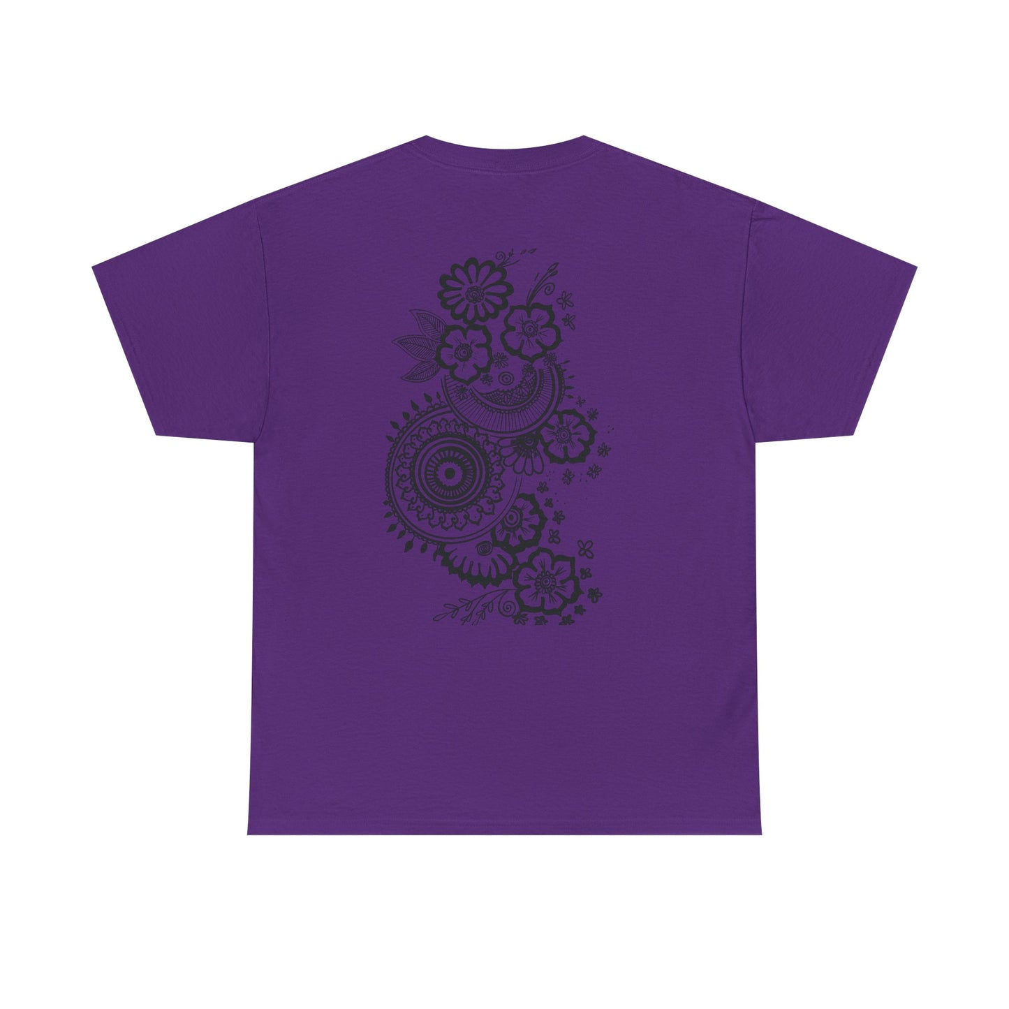 T-Shirt — Kwalatee Floral Mandala Graphic Tee (Front Logo, Back Floral Design)