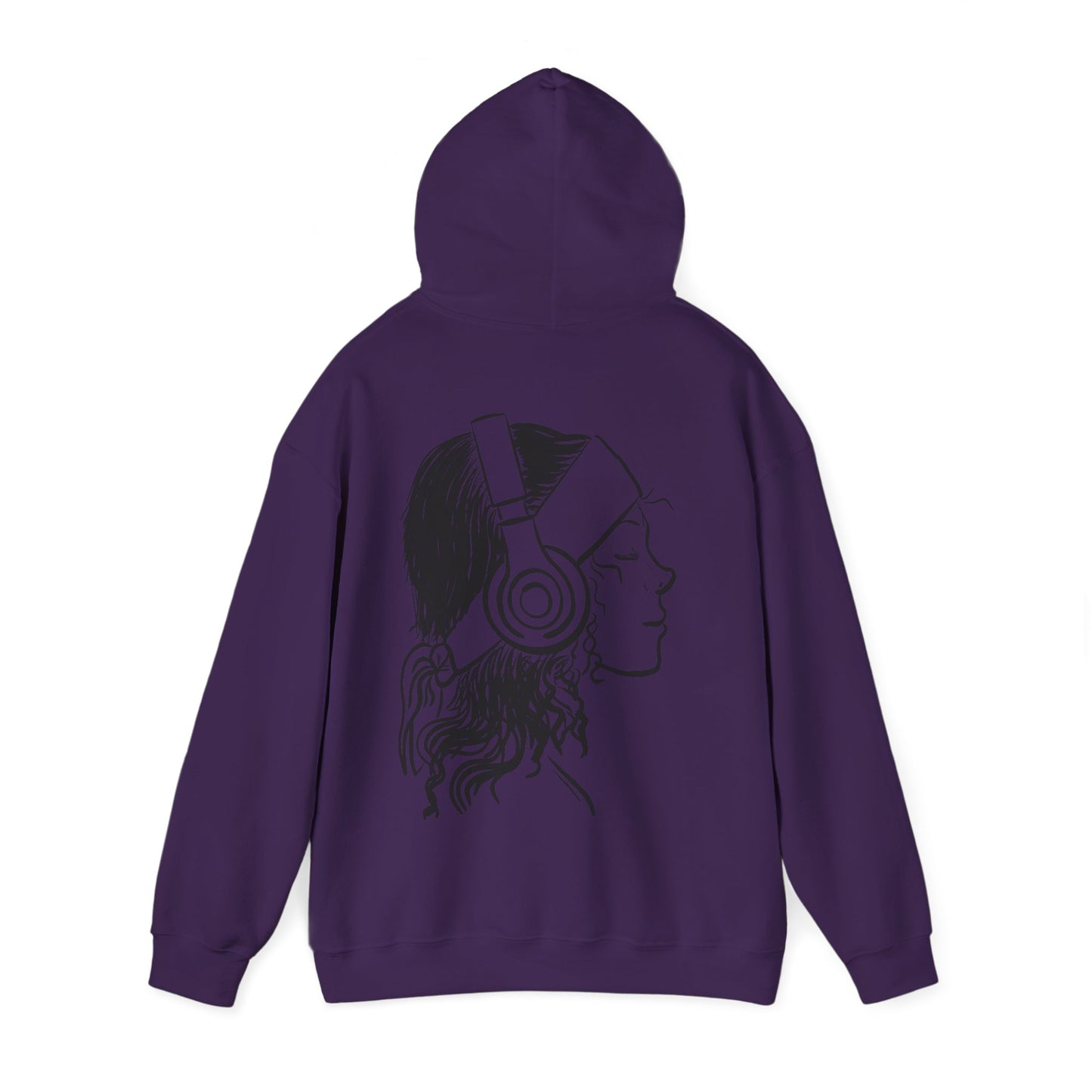 Music Lover Hoodie — 'Kwalatee' Logo & Headphones Girl Graphic